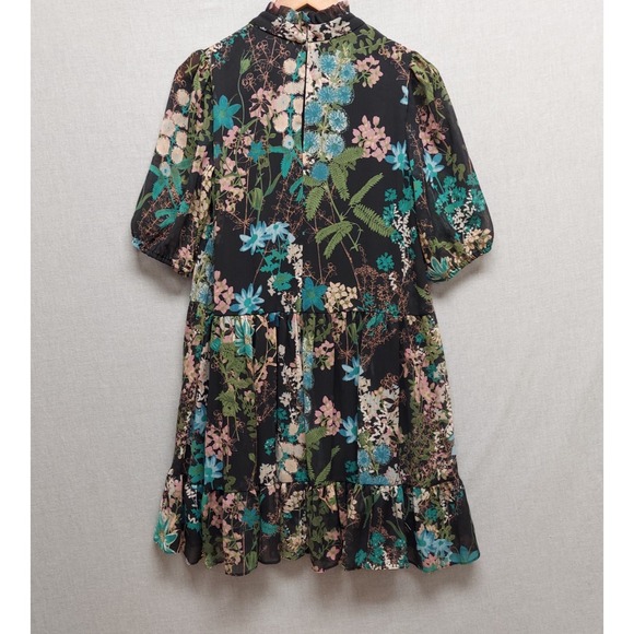 Melonie T Dress Floral Tiered Ruffle Neck Whimsigoth Fairy Goth Cottagecore M - Picture 6 of 16